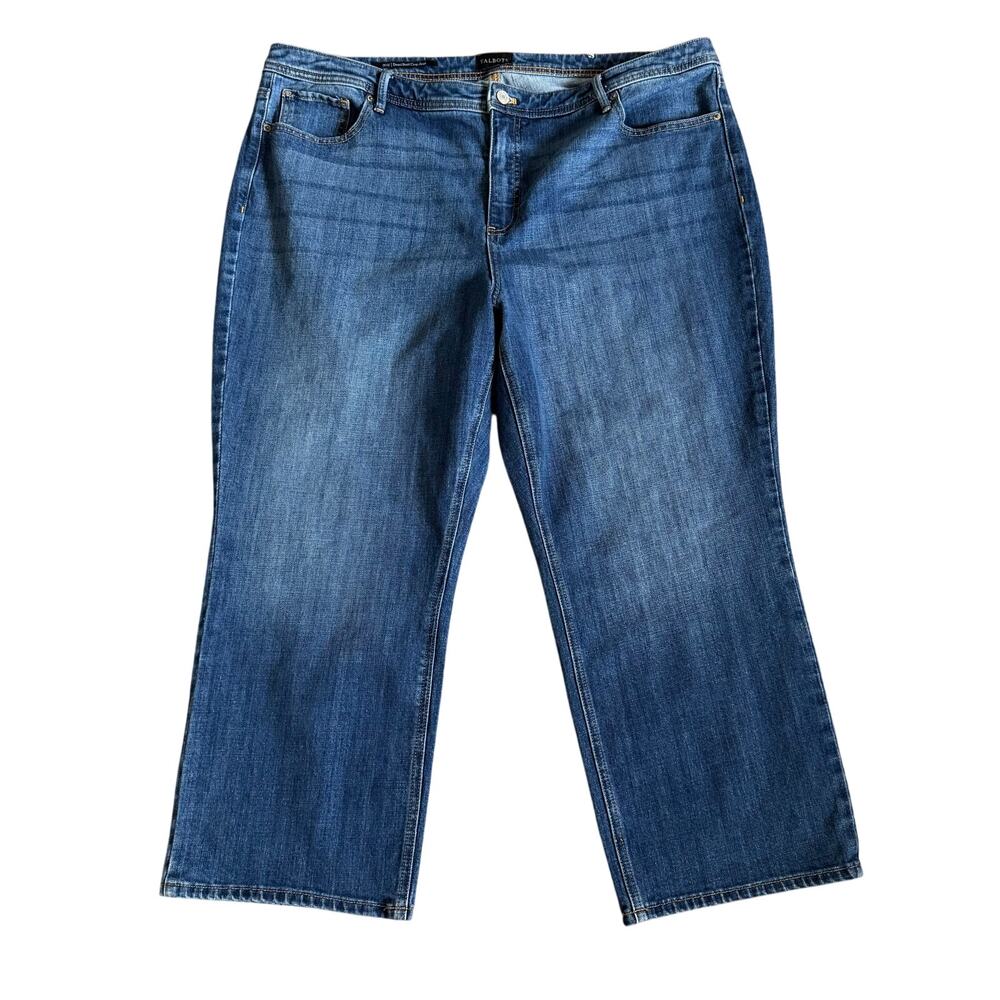 Talbots Jeans Womens Plus Size 20W Demi Boot Crop Capri Medium Wash